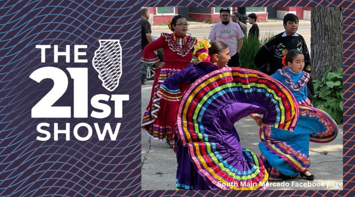 Baile folklorico dancers perform at South Main Mercado in Rockford.